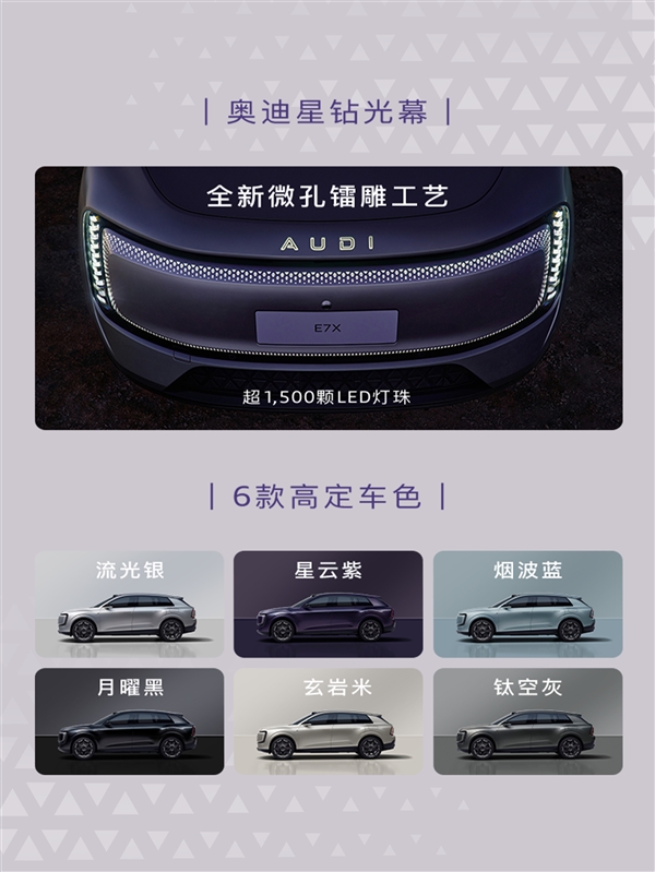 26.98万起 上汽奥迪E7X上市:起步100度电能跑705km