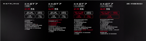 华为ADS5、激光雷达入门版就有!启境GT7预售:21.99万起