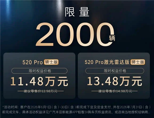 限量2000辆!广汽丰田铂智3X骑士版上市:11.48万元起