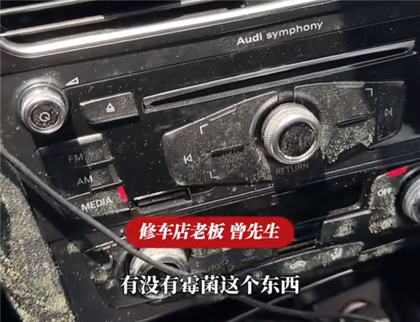 车停地库一个多月方向盘和座椅长满了霉菌!修车老板:从业多年头回见