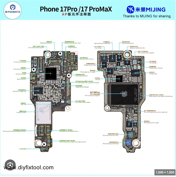 iPhone 18 Pro主板泄露:A20 Pro和内存布局变了 散热大幅提升