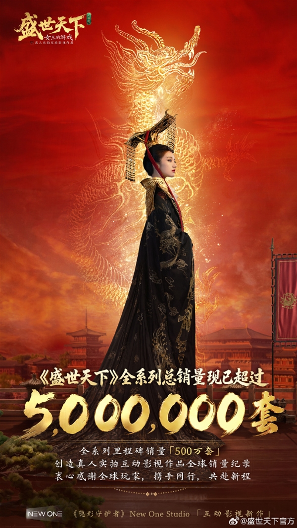国产影游《盛世天下》爆火:系列销量超500万套 创全球纪录
