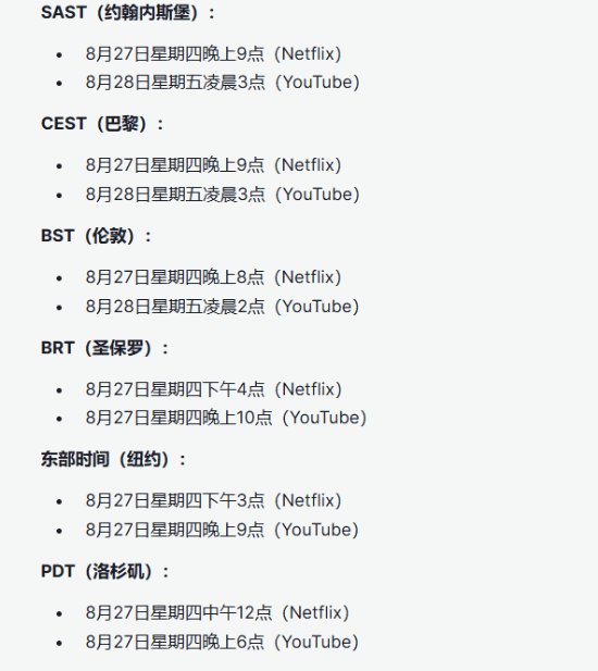 《GTA6》网飞新片即将到来:各地直播时间一览