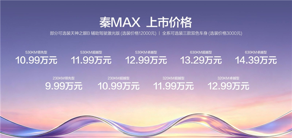 9.99万!超大杯秦MAX开卖 没了登味儿 开始收割年轻人