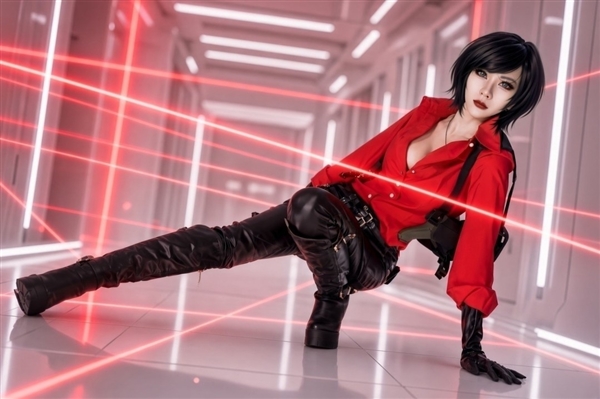 美女Cos《生化危机》艾达王美照 性感好身材藏不住