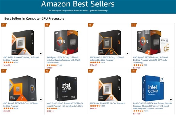 时隔一年半!Intel两款CPU杀回畅销榜前十:DDR5涨价功不可没