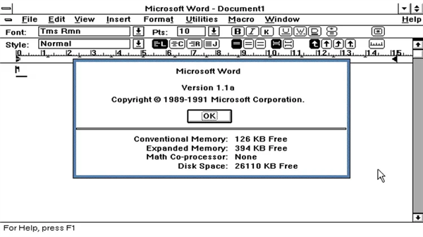 1MB内存流畅运!1990年的Word移植至x64:Win11原生可跑