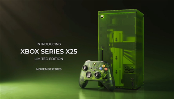 微软25周年纪念版XBOX Series X上市:半透明绿色外壳设计