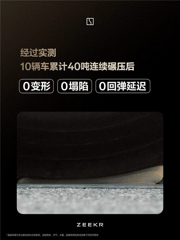 超40吨重卡碾压!极氪009首发三明治空气悬架座椅:超常规测试0变形0塌陷秒回弹
