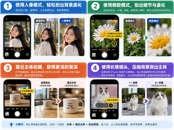 不用买iPhone 18 Pro 这4招让你的老iPhone拍出虚化大片