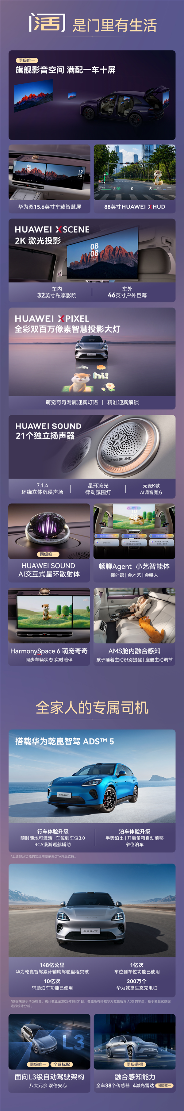 广汽华为联合打造 一图看懂启境GX7:起步就是四激光+L3架构