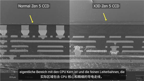 拆解9950X3D看个究竟!X3D真容曝光:0.005毫米薄到难以置信