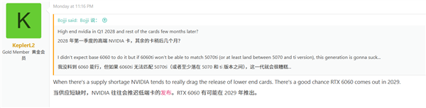 等等党再遭沉重一击!RTX 60系显卡难产:甜品卡直奔2029年