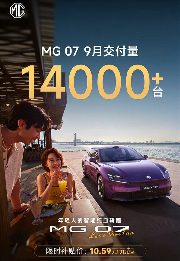 名爵站起来!月销首次超过30000辆:轿跑MG 07成顶梁柱
